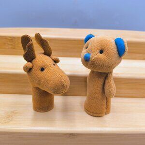 Moose and Brown Bear 3" Animal Finger Puppet by Stephan 2001